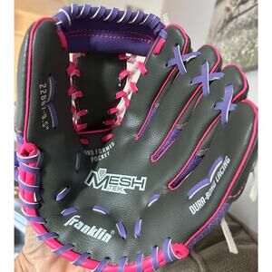 Franklin Teeball Glove-9.5"Mesh Tek Right Hand Throw Purple Pink